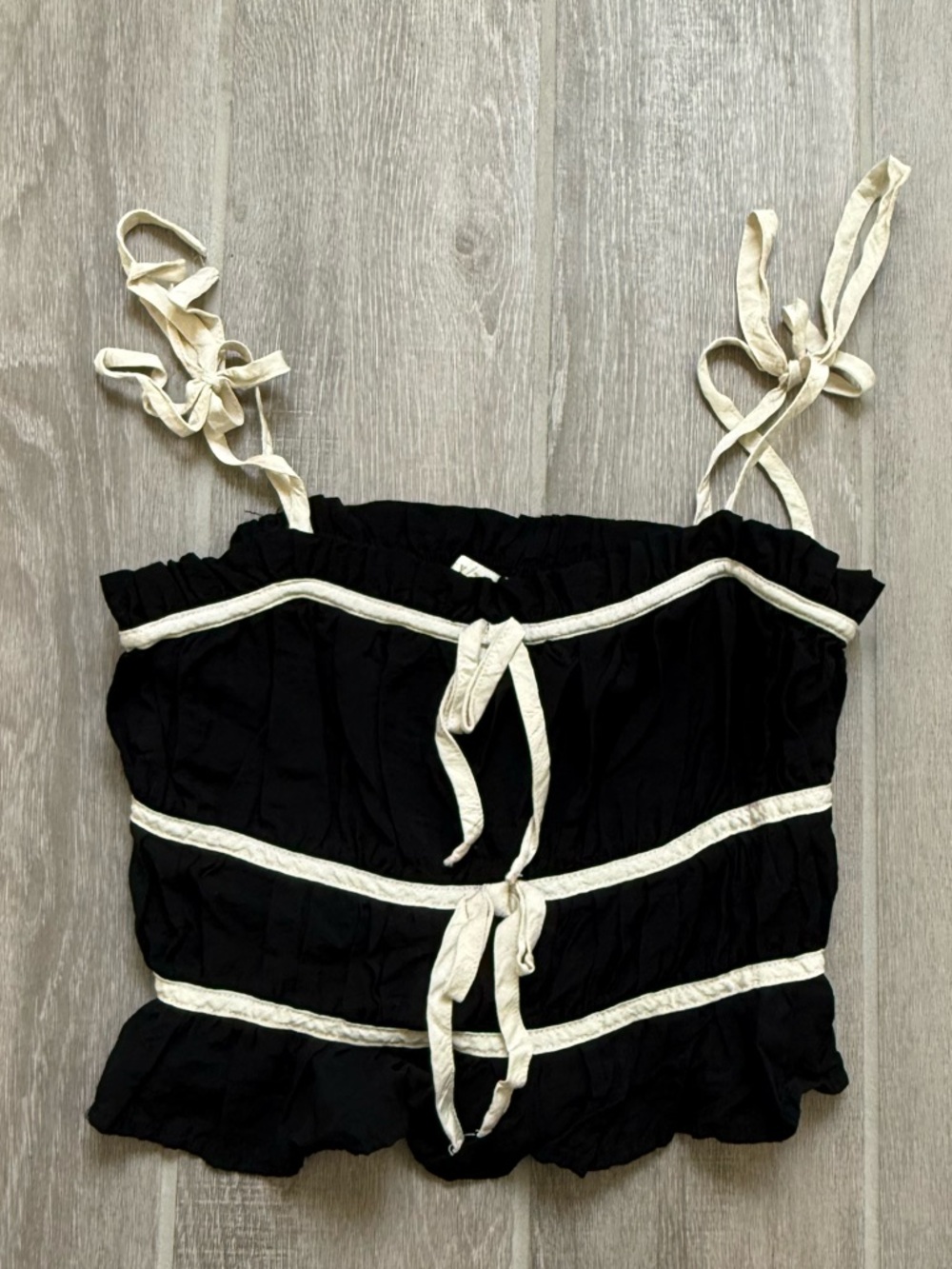 black cropped tie tank